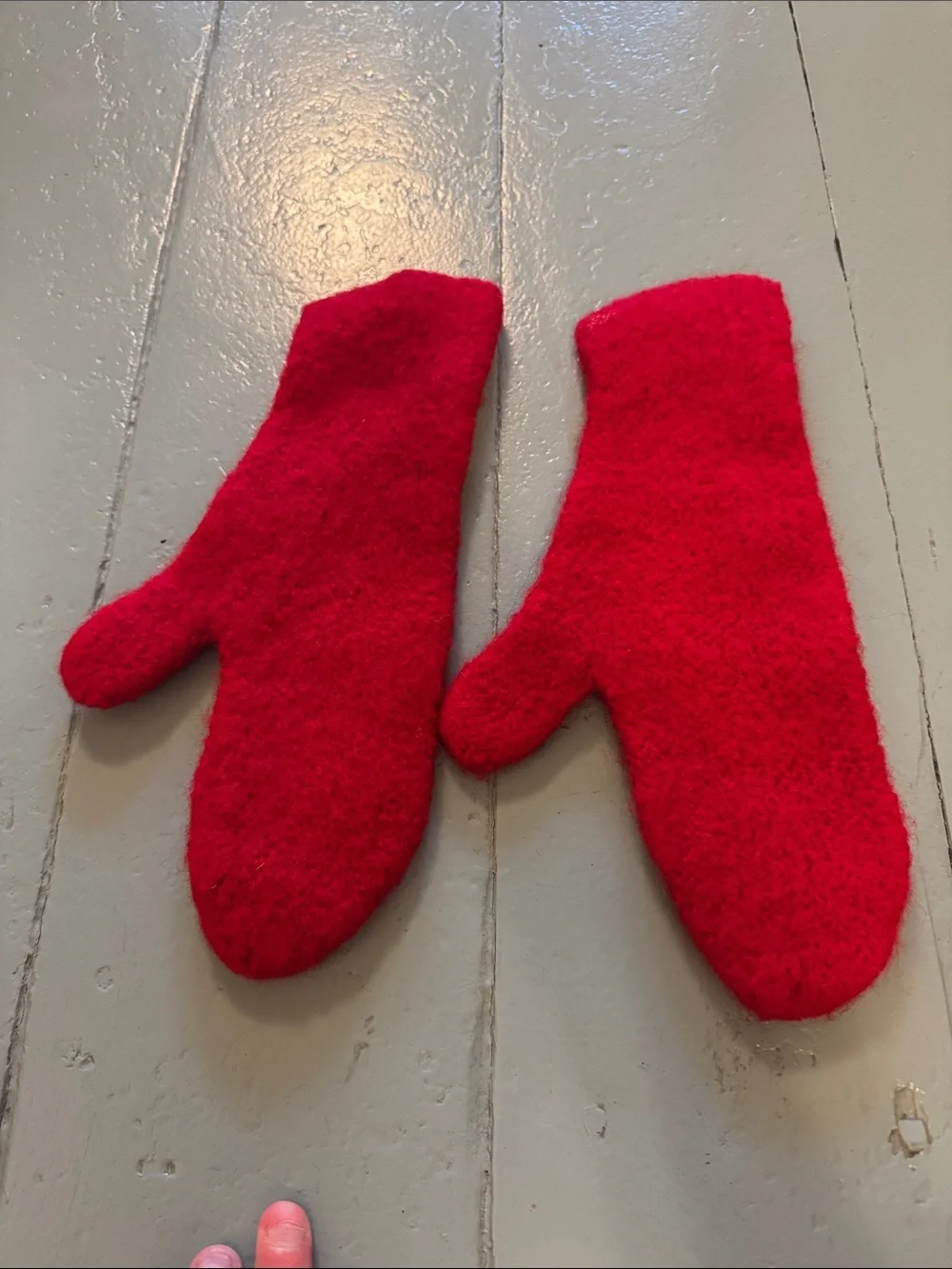 Red Wool Blend Mittens - Cozy Winter Hand Warmers